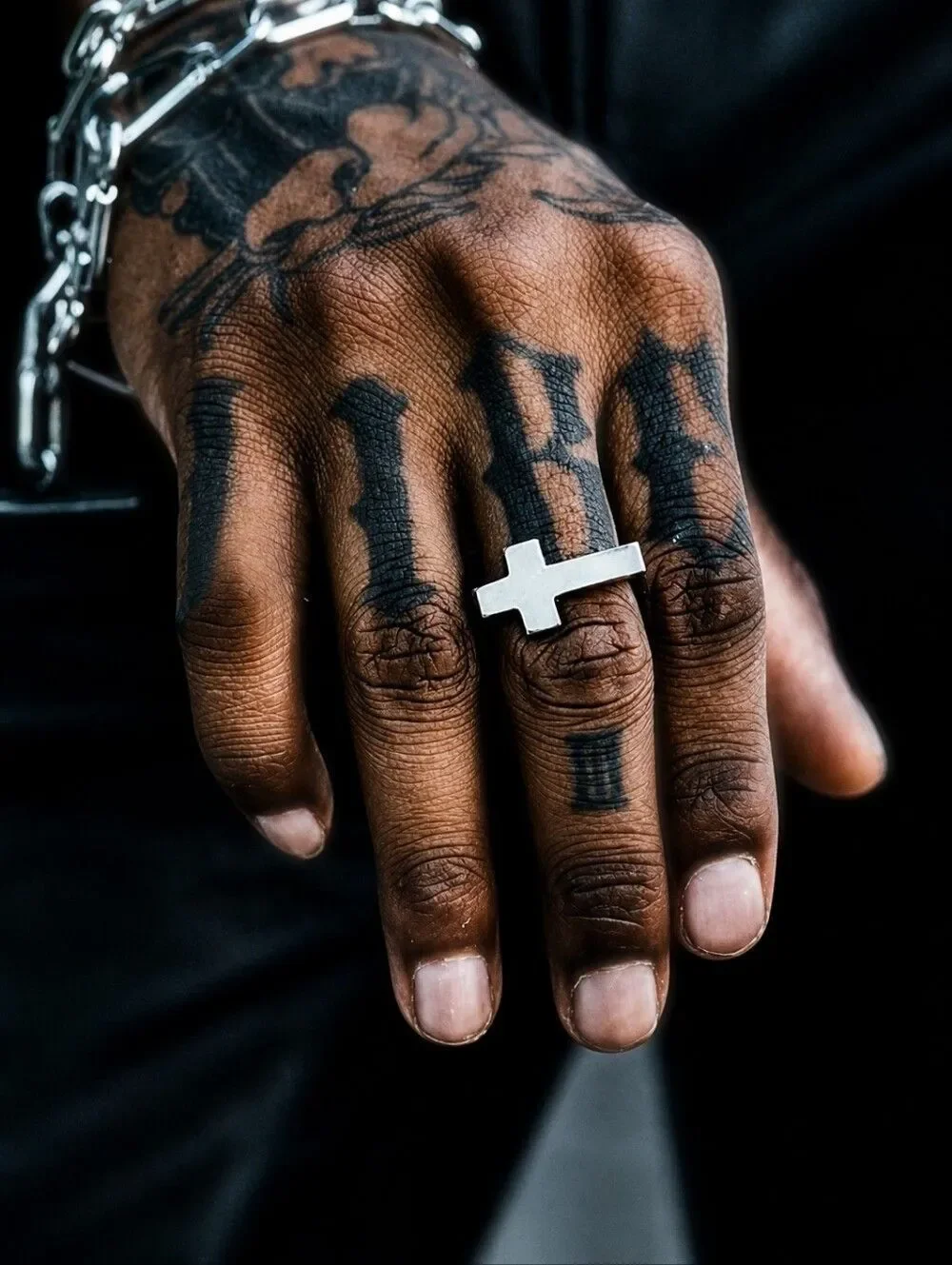 Stainless Steel Cross Ring